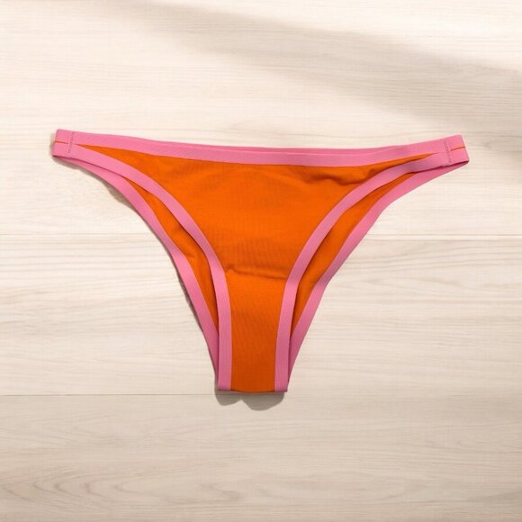 L*Space Bikini Bottom Fused Camacho Bottom Classic Orange Pink Size XS Tropical - Picture 3 of 8